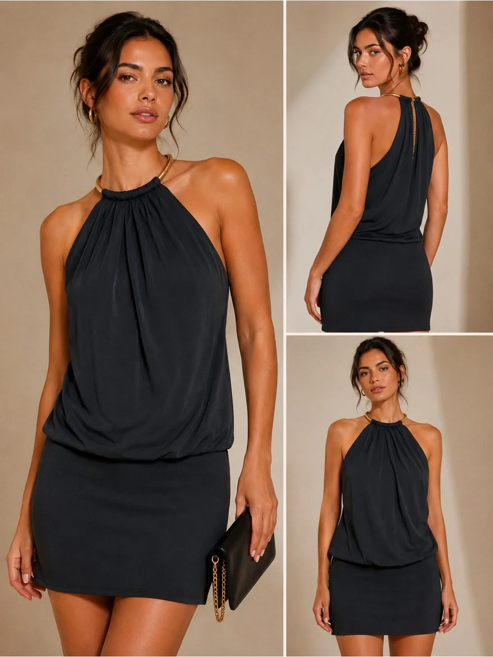 laundry by shelli segal halter dress Laundry by Shelli Segal Jersey Blouson Halter Dress